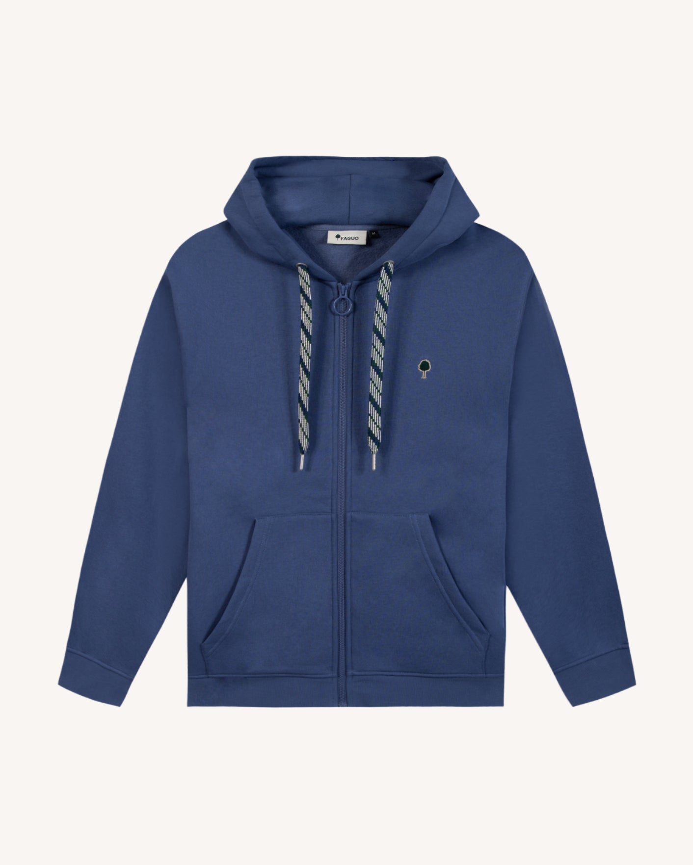 faguo-mesnil-sweat-zipp-capuche-bleu-molleton-oversize image 2