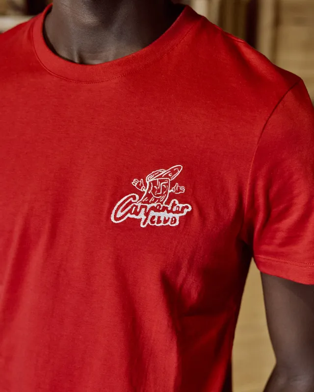 faguo-arcy-t-shirt-rouge-fonc-coton image 1