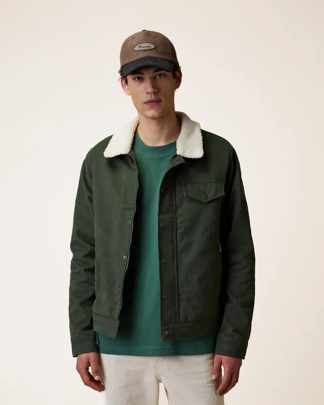 faguo-seillon-blouson-homme-vert-fonc-doublure-sherpa image 1