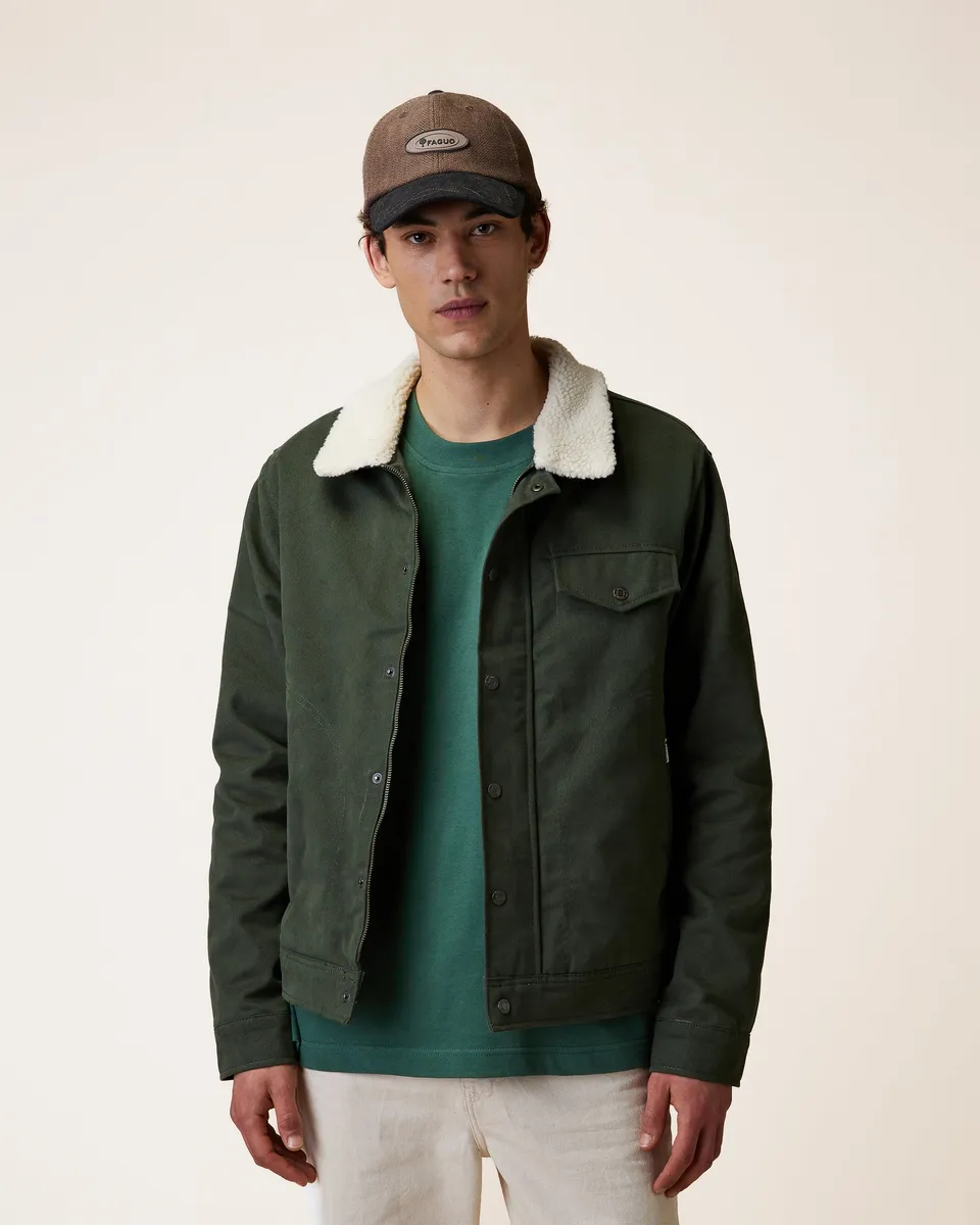 faguo-seillon-blouson-homme-vert-fonc-doublure-sherpa image 1