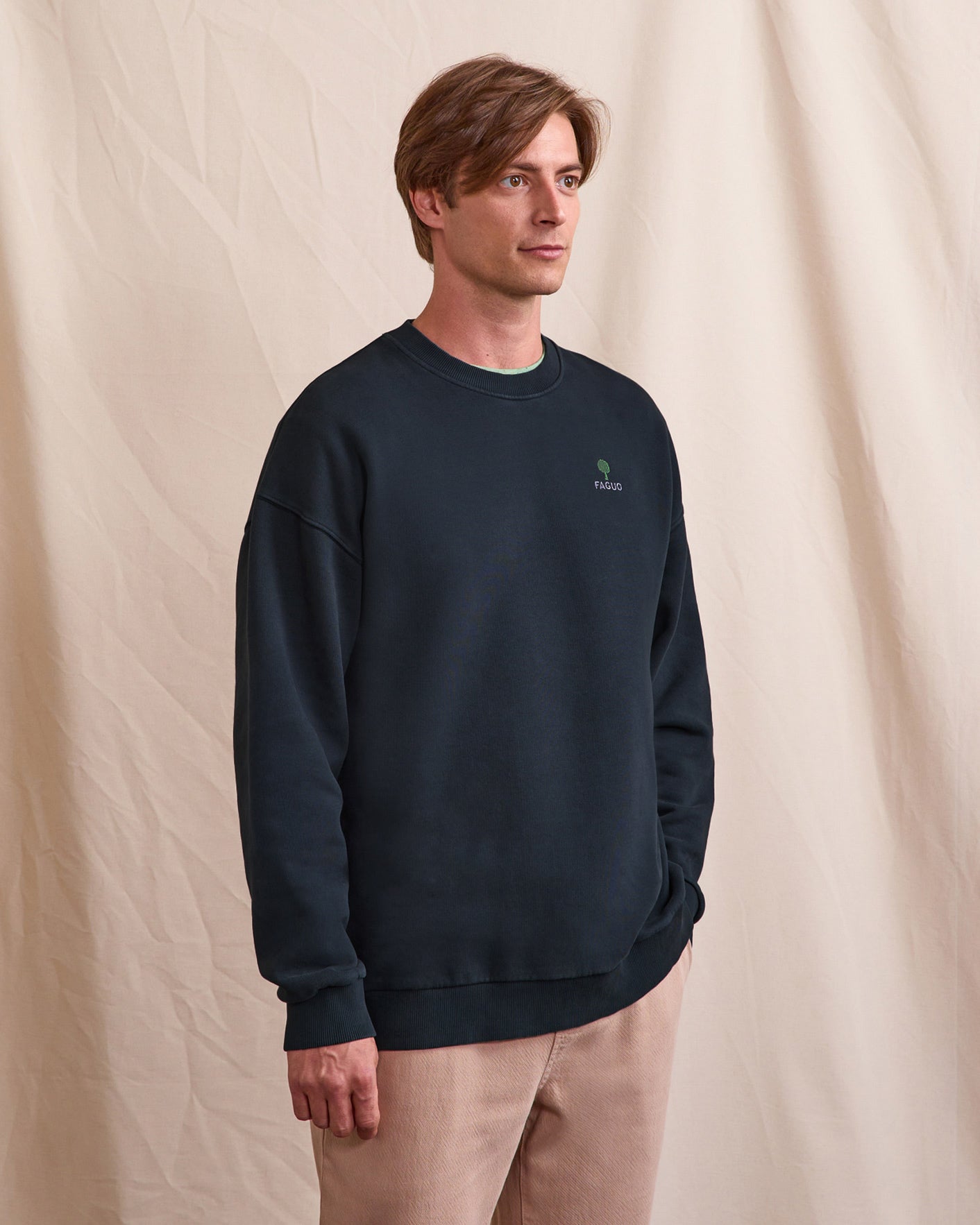 faguo-fango-sweat-col-rond-marine-gris image 1