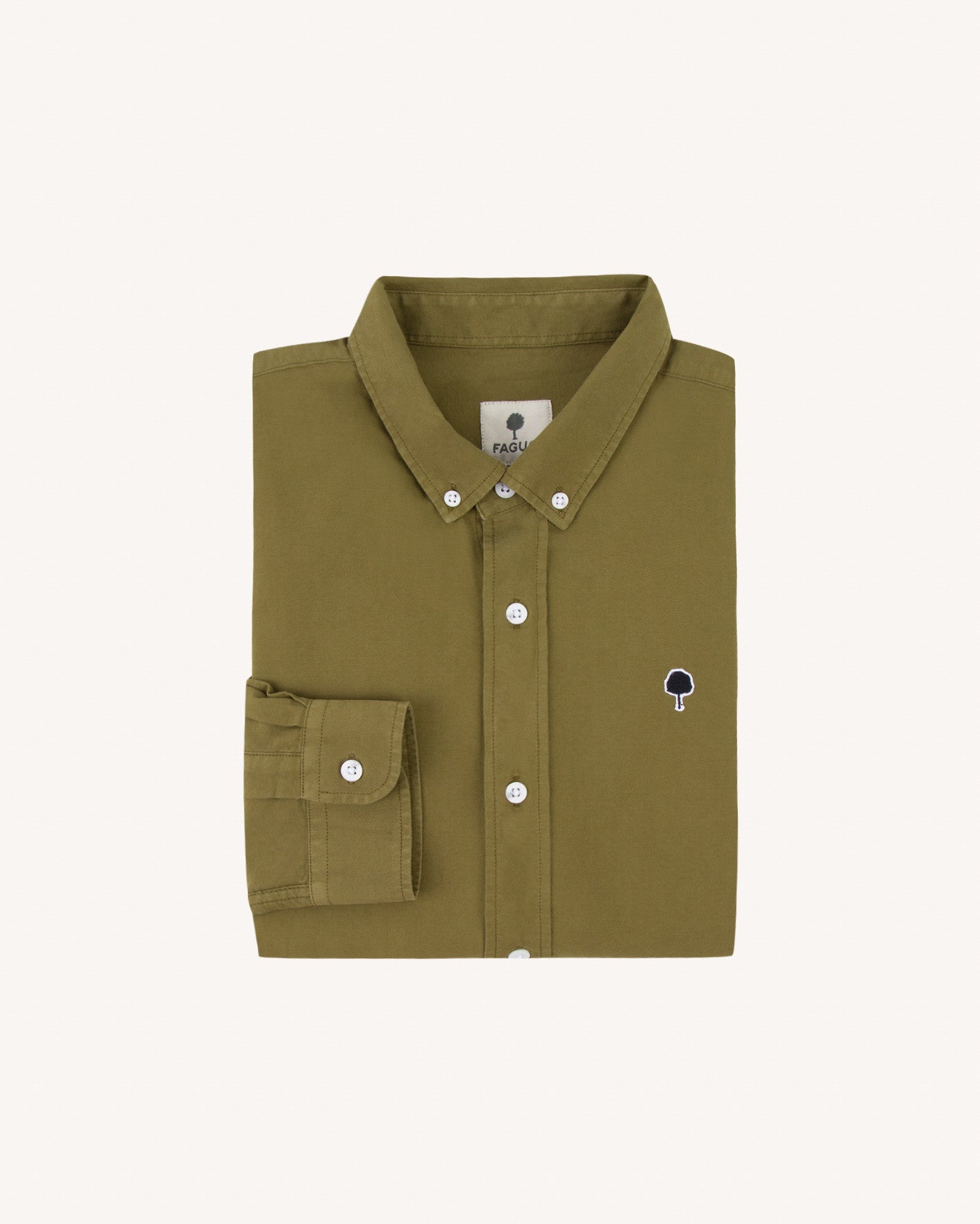 faguo-ivoy-chemise-oxford-kaki-fonc image 4