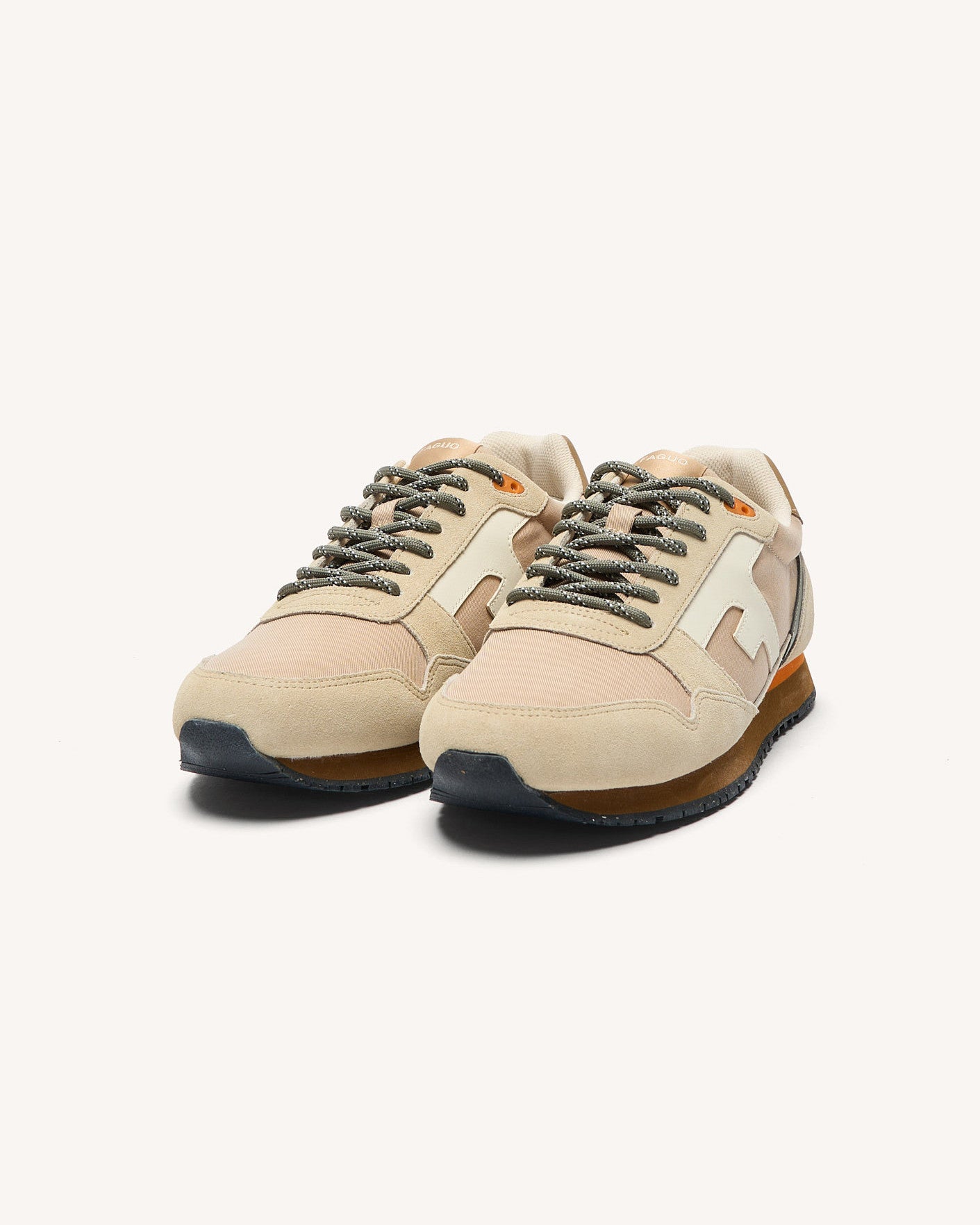 faguo-elm-baskets-homme-beige-et-camel-running-vintage image 5
