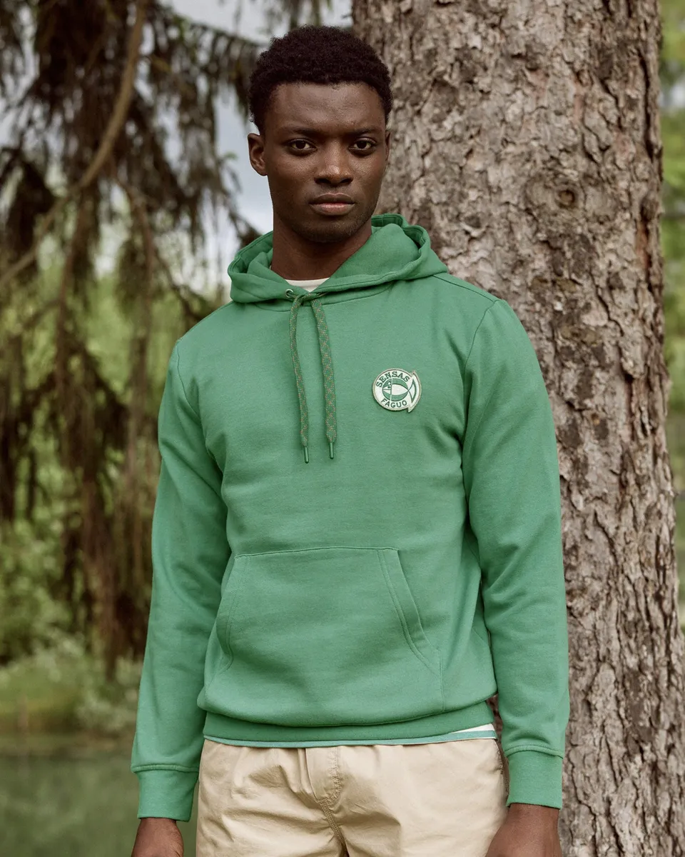 faguo-sweat-capuche-homme-dirac-vert-coton-inrest-fm-s25sw0106-gre00 image 1