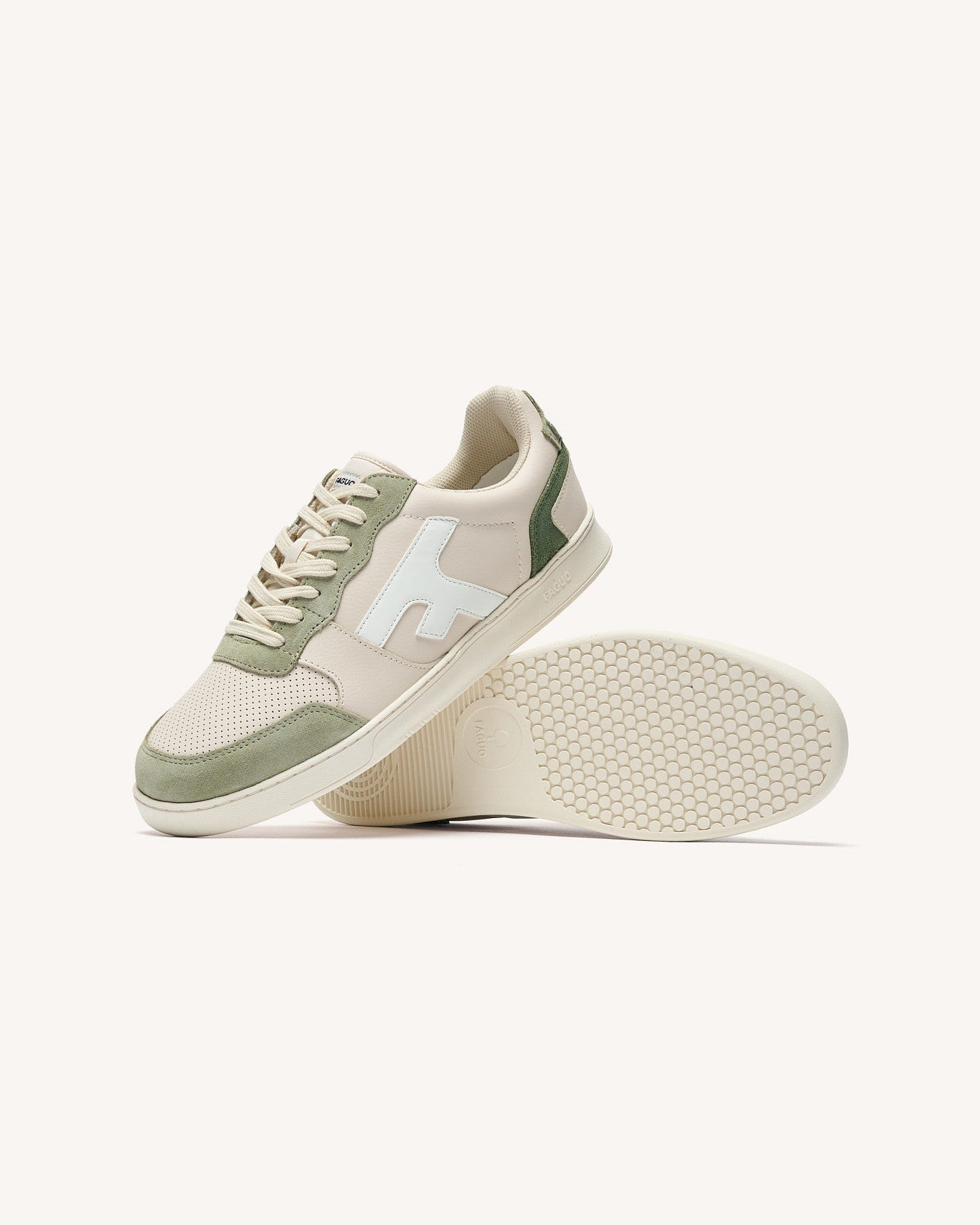 faguo-hazel-baskets-cuir-cru-et-kaki-clair image 4