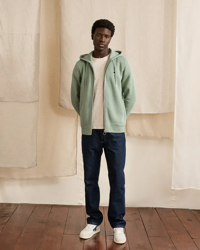 faguo-mesnil-sweat-zipp-capuche-vert-clair-homme image 1