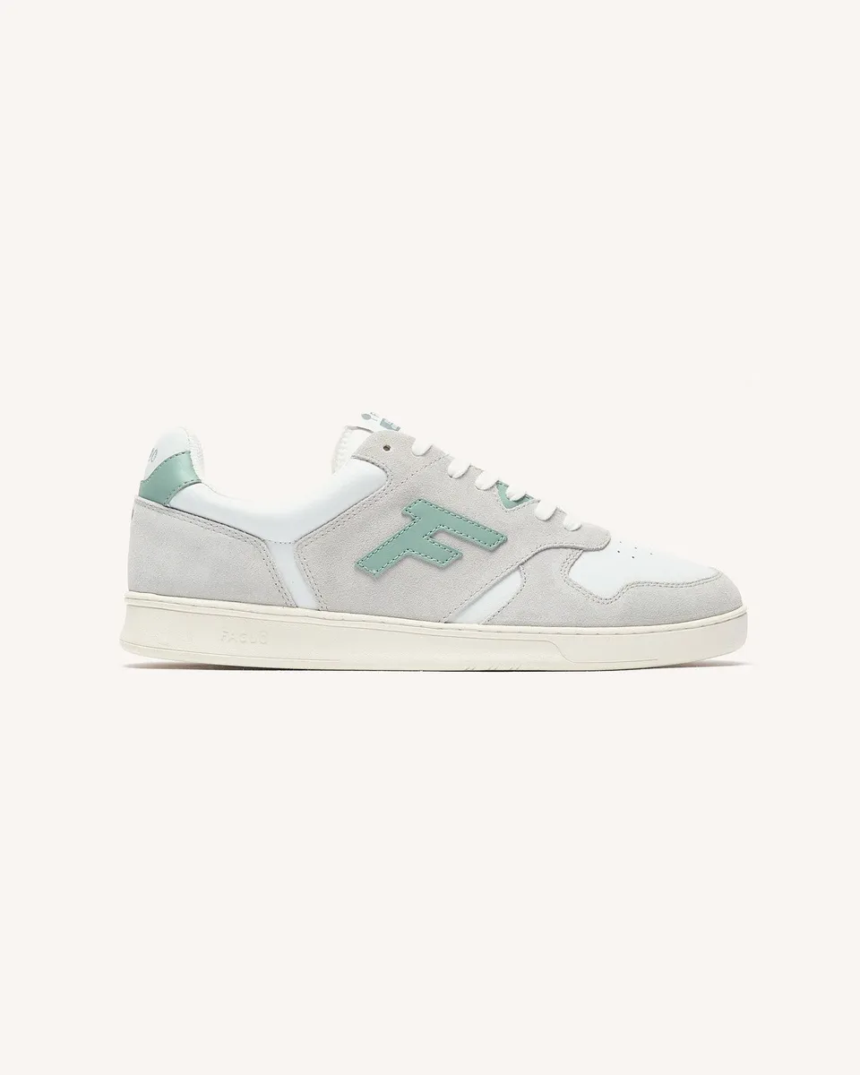 faguo-palmer-baskets-homme-blanc-et-vert-clair-cuir image 1