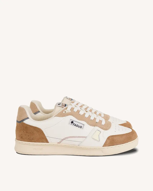 faguo-commute-1-baskets-en-cuir-beige-et-camel image 1