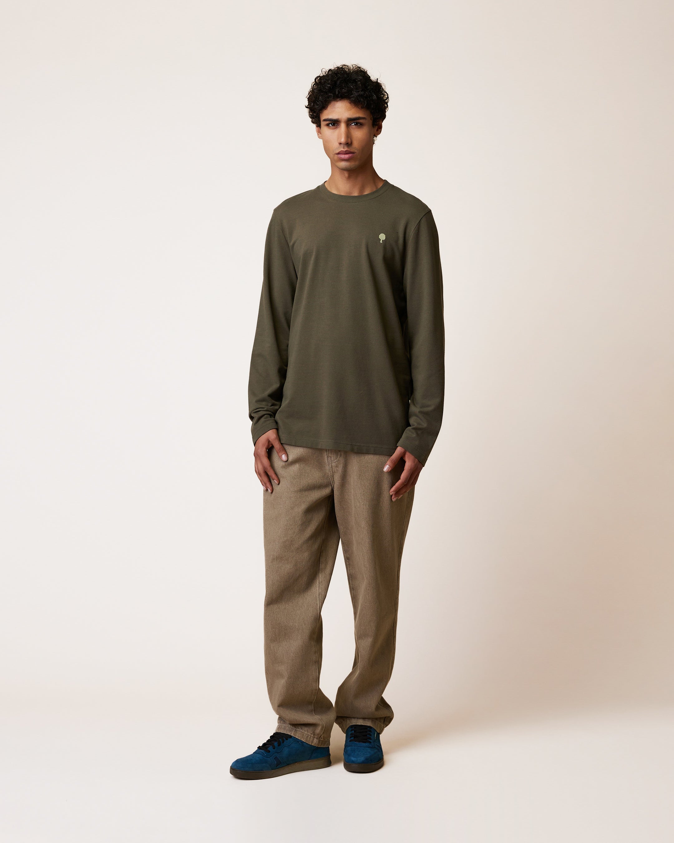 faguo-bailly-t-shirt-manches-longues-kaki-coton-recycl image 4