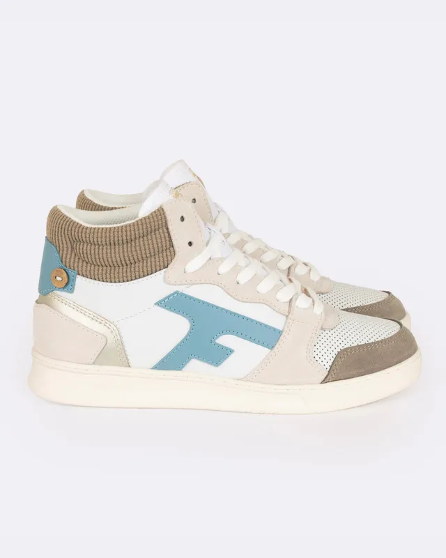 faguo-hazel-mid-baskets-montantes-blanches-marron-clair-bleu-cuir image 1
