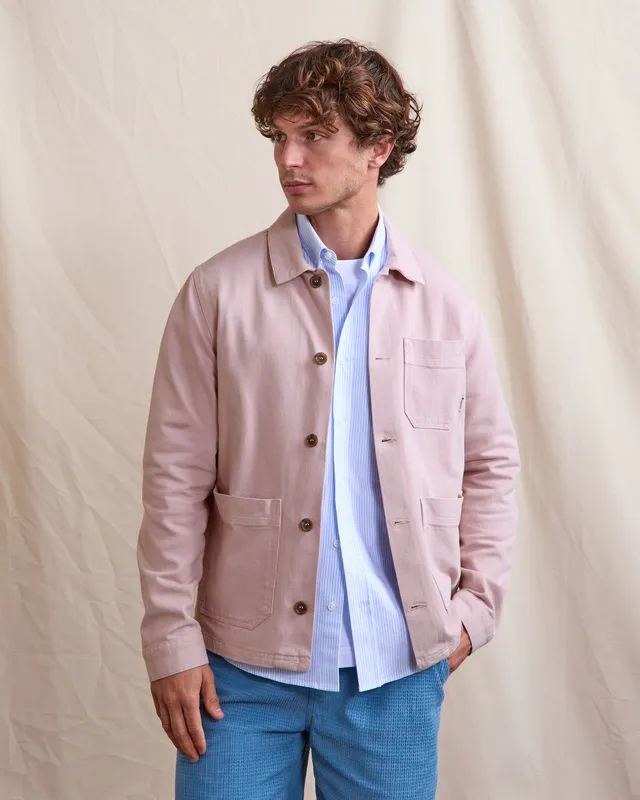 faguo-lorge-veste-en-coton-rose-gris-homme image 1