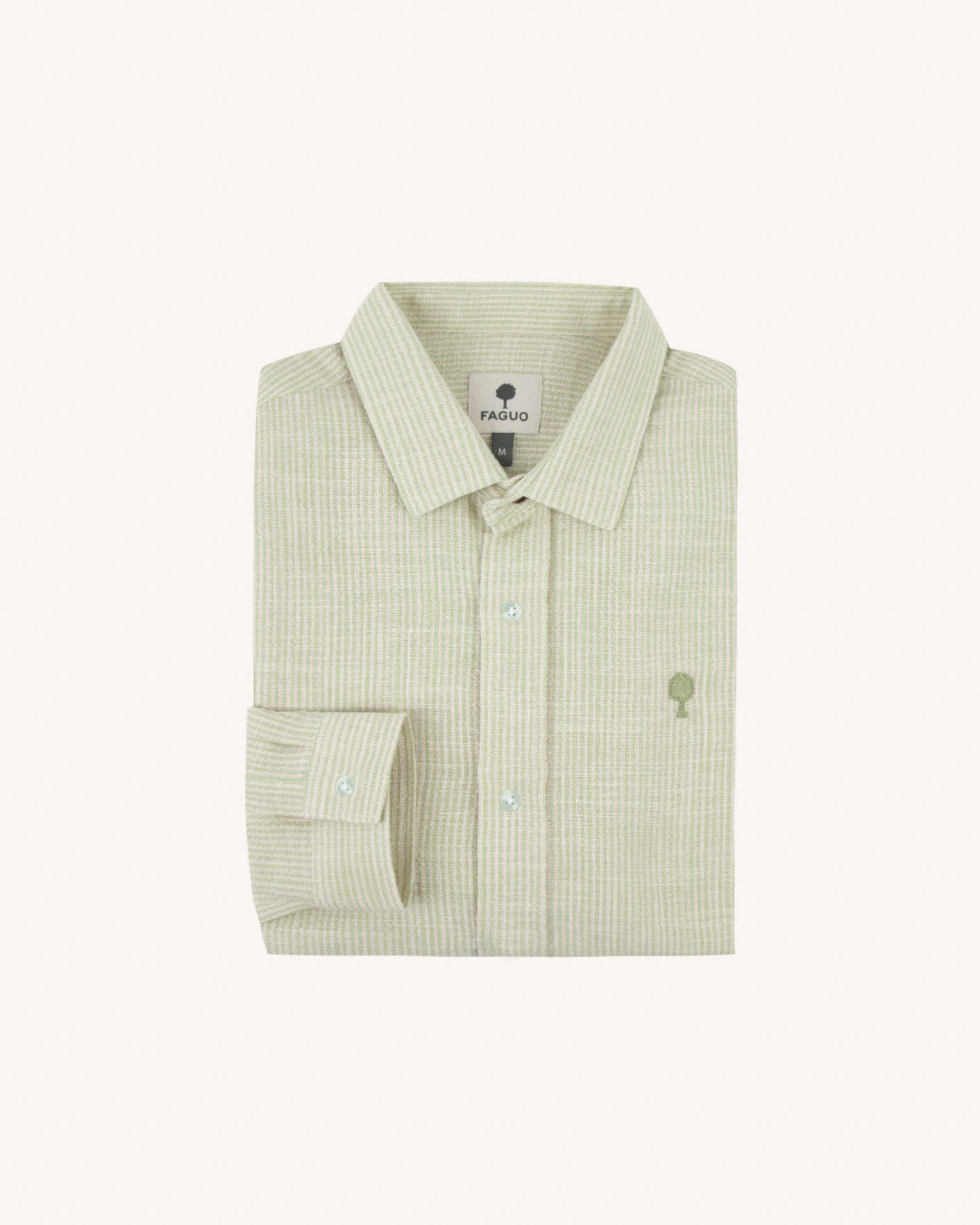 faguo-iraty-chemise-homme-ray-e-cru-vert-clair image 5