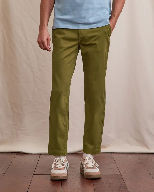 faguo-brix-regular-chino-kaki-fonc-coton-bio-droit image 1