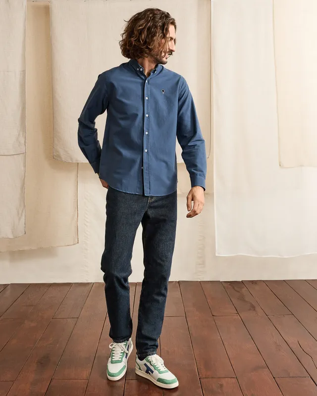 faguo-ivoy-chemise-oxford-bleu-navy image 1