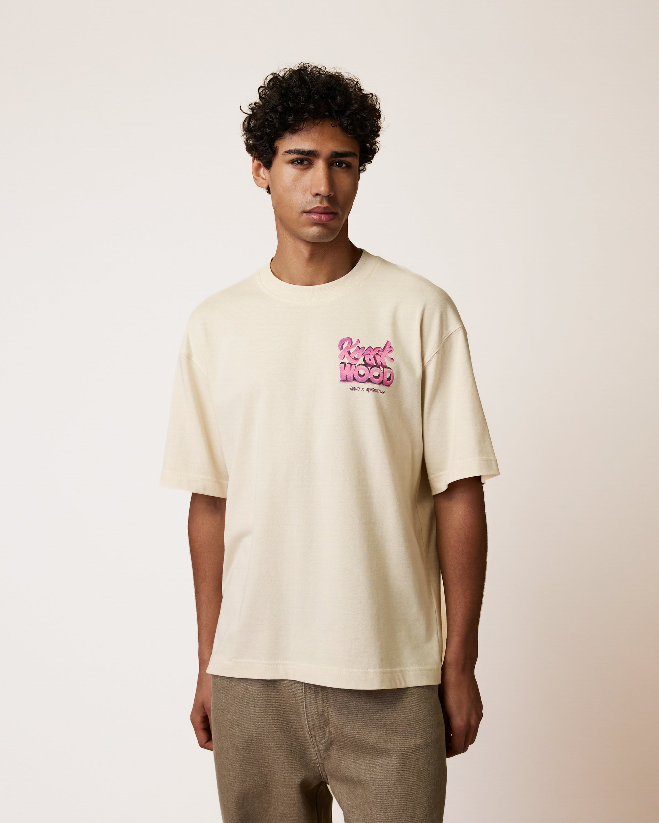 faguo-yellowstone-t-shirt-oversize-cru-knock-on-wood image 1