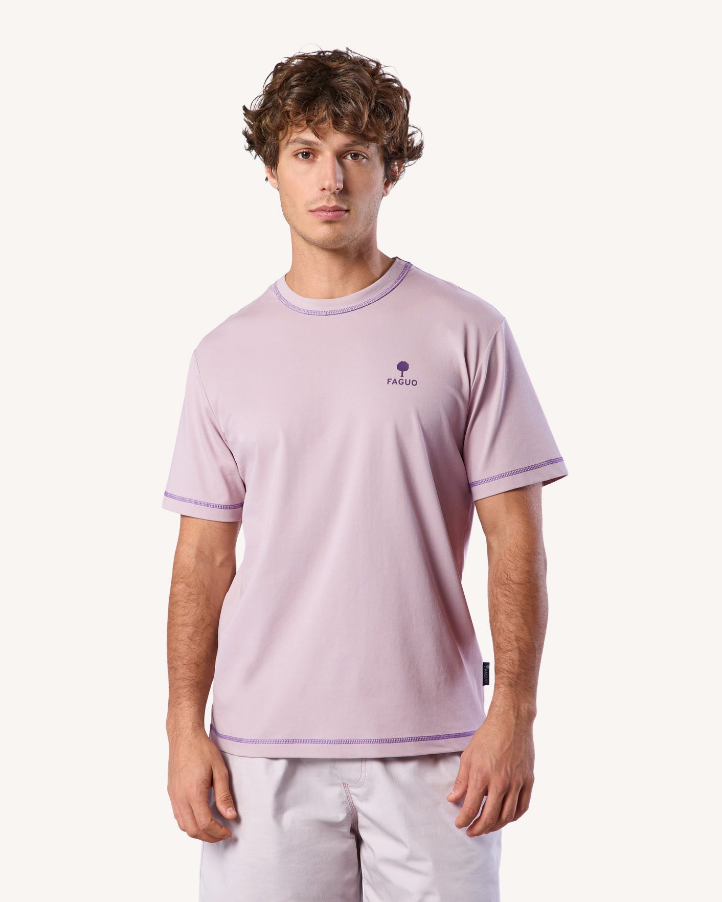faguo-lugny-t-shirt-oversize-rose-gris-imprim image 3