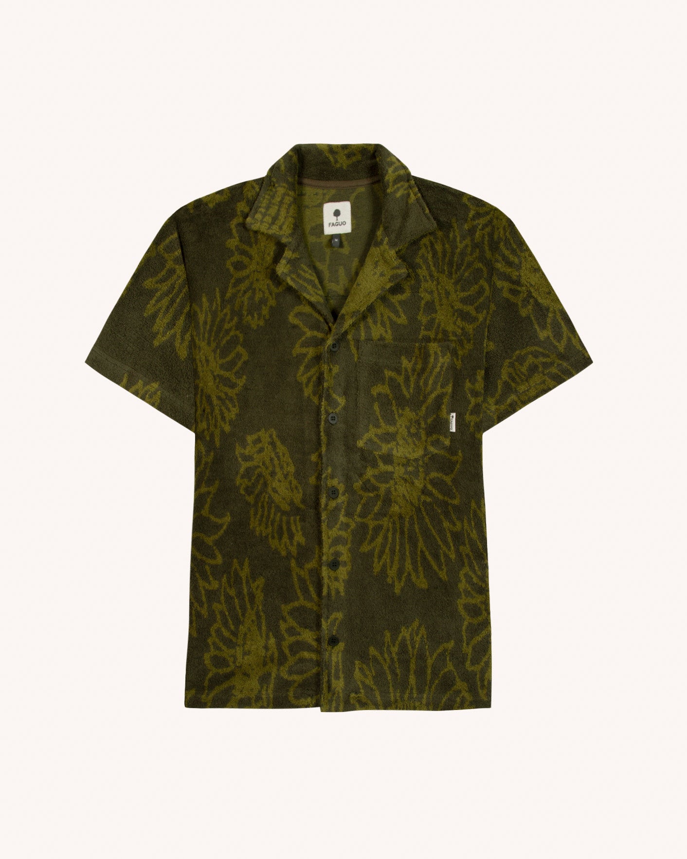 faguo-paiolive-chemise-manches-courtes-kaki-fonc-coton-bio image 2