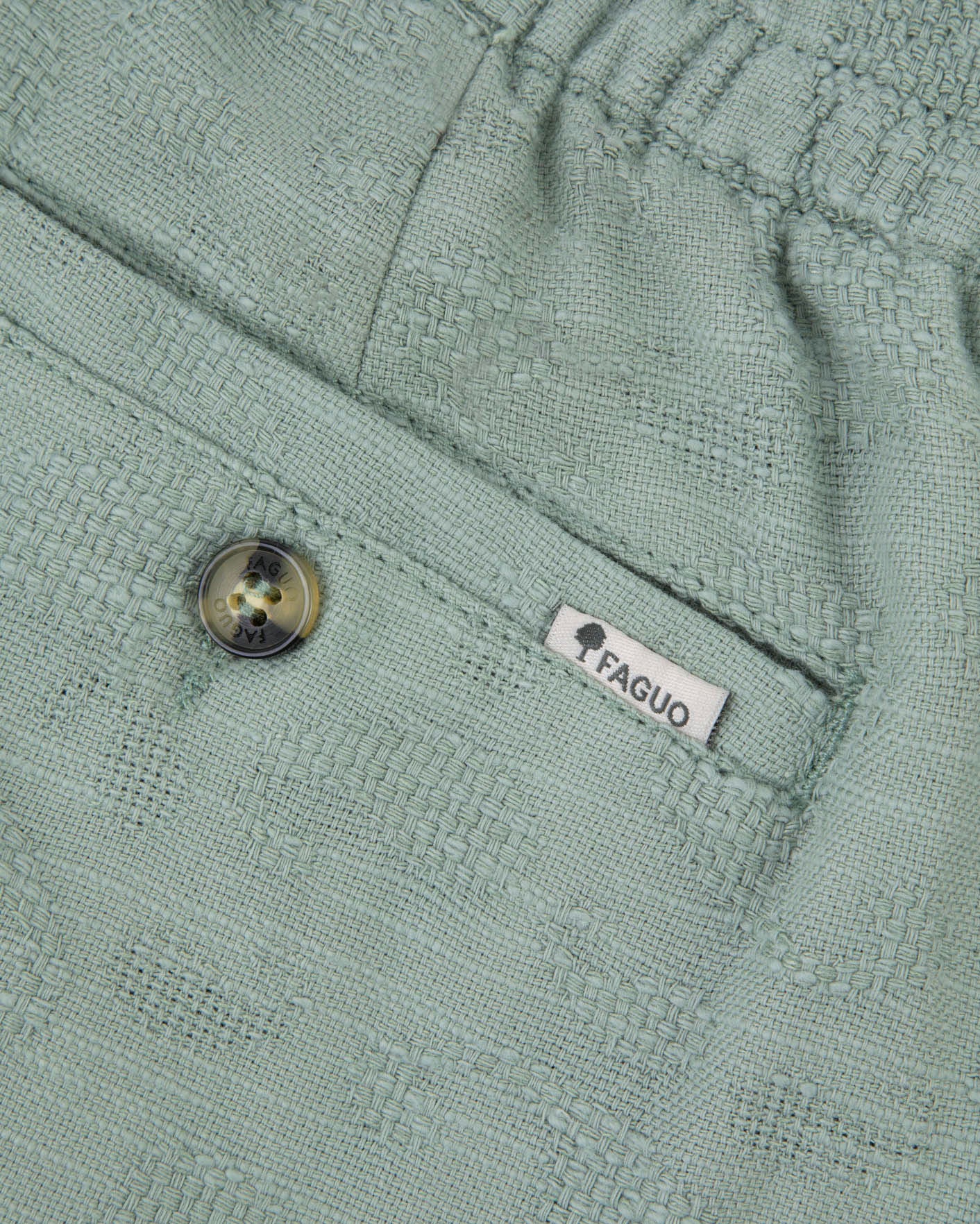 faguo-chevre-short-homme-vert-clair-coton-et-viscose image 4