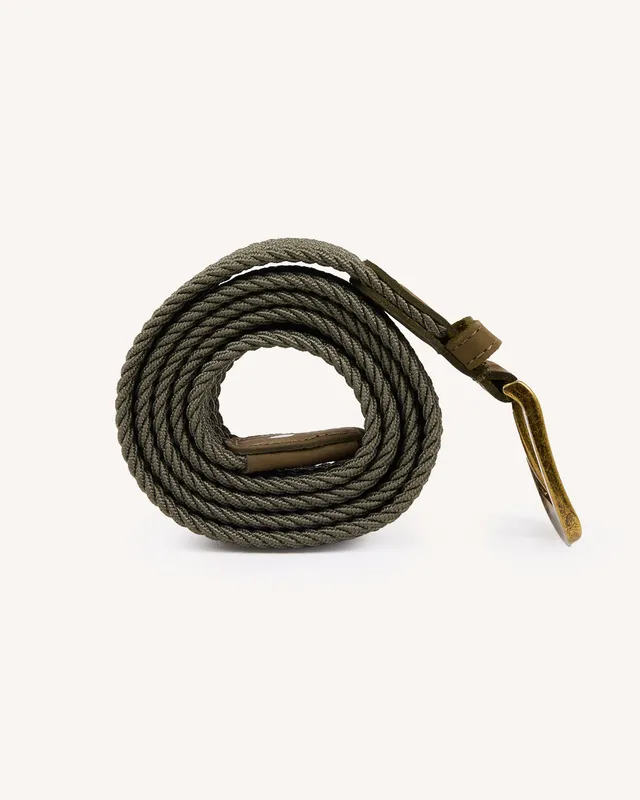 faguo-belt-ceinture-tress-e-vert-olive-fonc-lastique image 1
