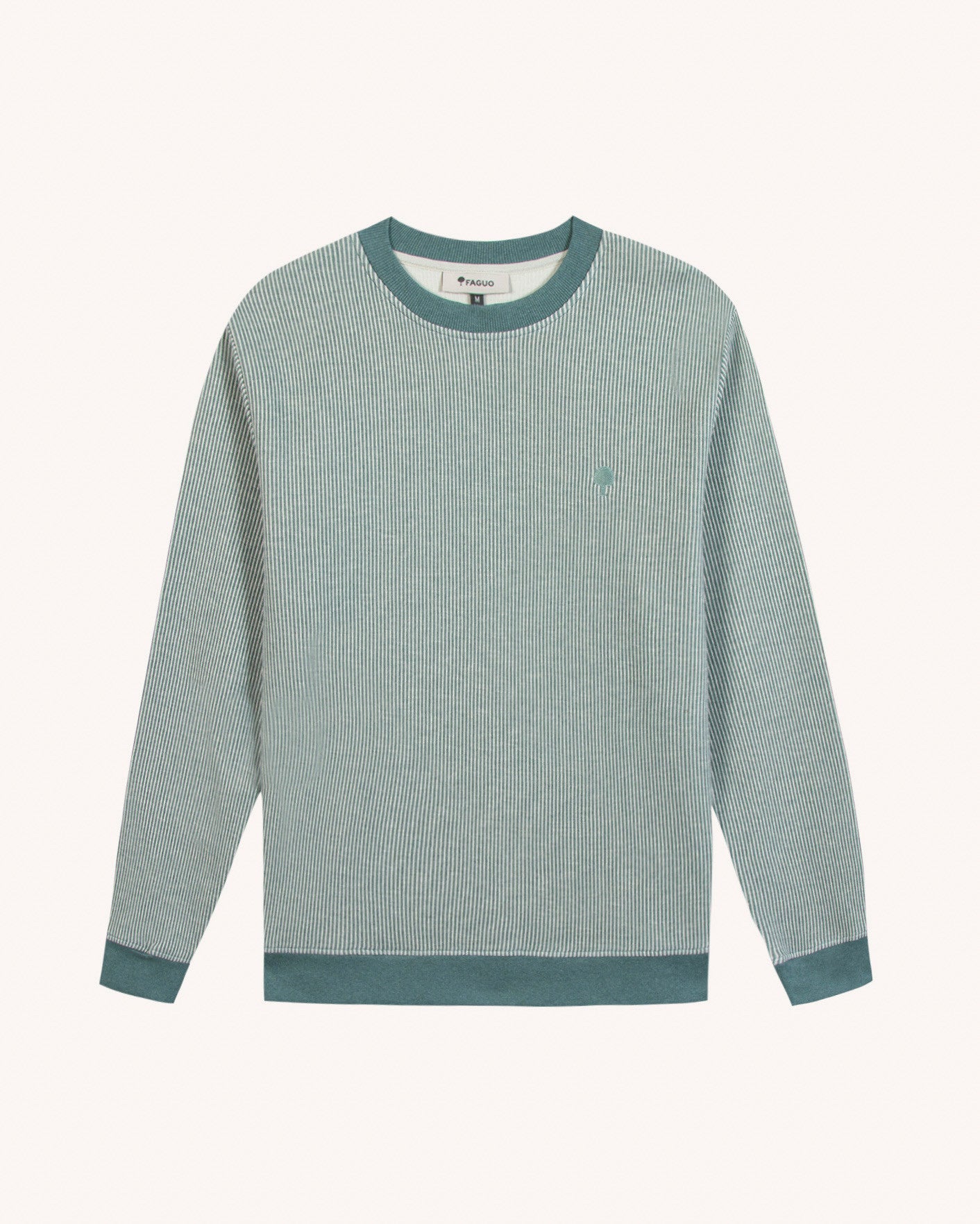 faguo-bussy-sweat-col-rond-cru-et-vert-clair-ray image 2