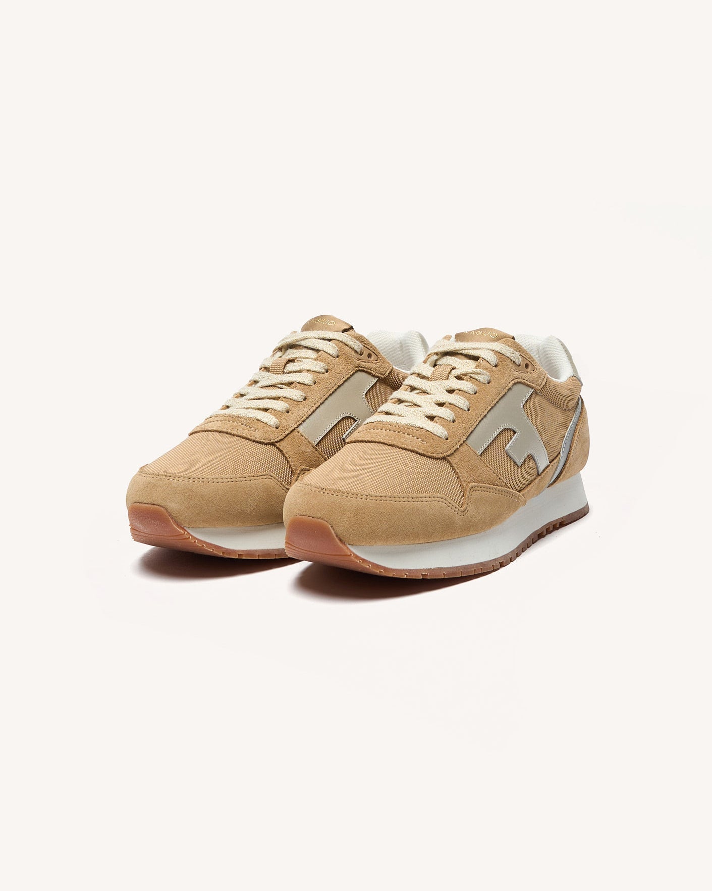 faguo-elm-baskets-femme-beige-et-dor-cuir-su-de image 2