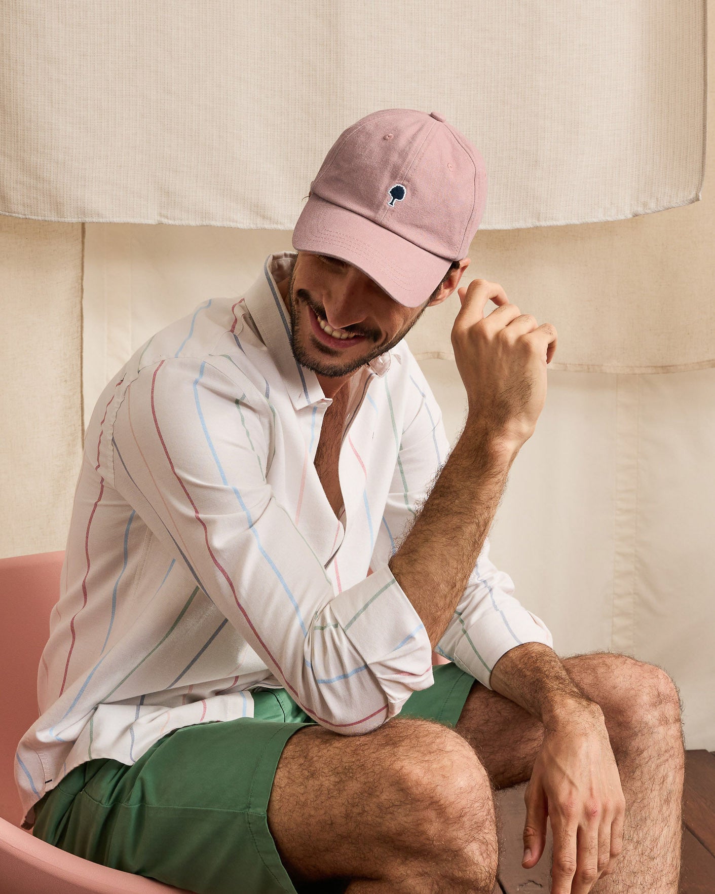 faguo-cap-casquette-rose-gris-serg-coton image 2