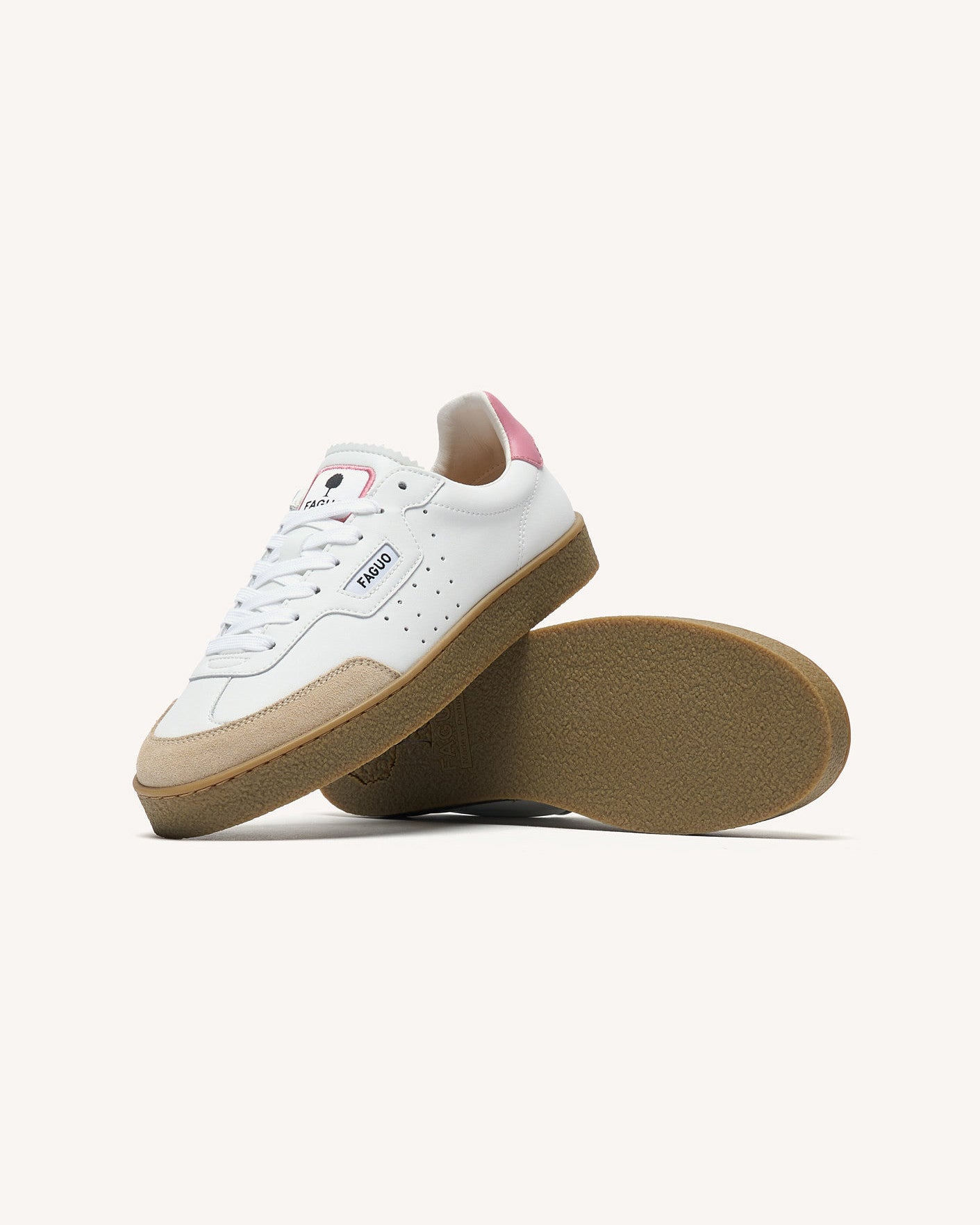 faguo-lumbo-baskets-cuir-et-su-de-blanc-et-rose-gris-femme image 4
