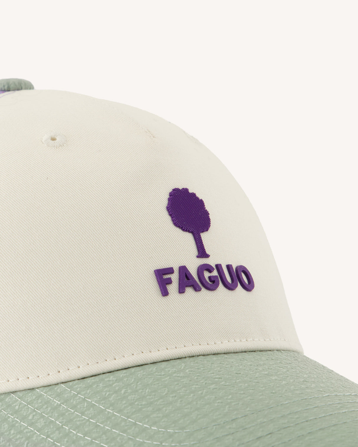 faguo-trucker-casquette-vert-et-cru-6-pans-r-glable image 4