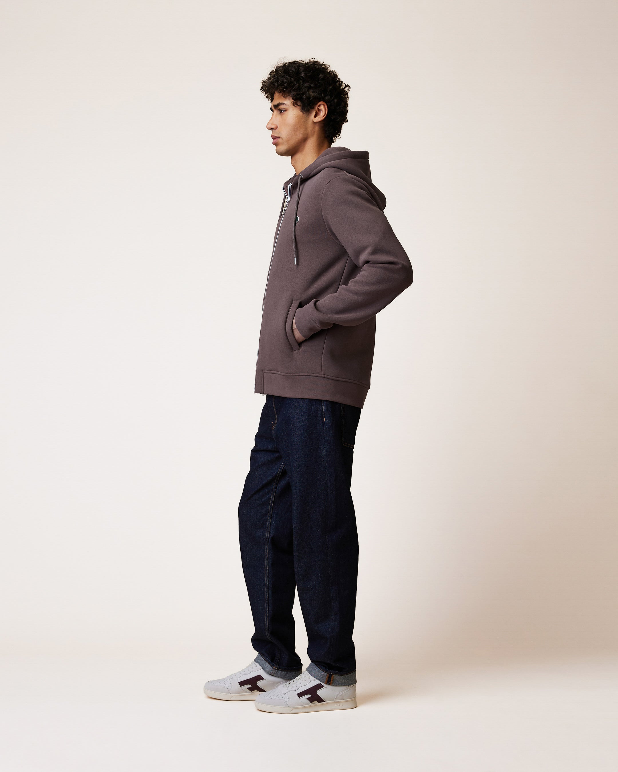 faguo-mesnil-sweat-zipp-capuche-violet-gris-homme image 6