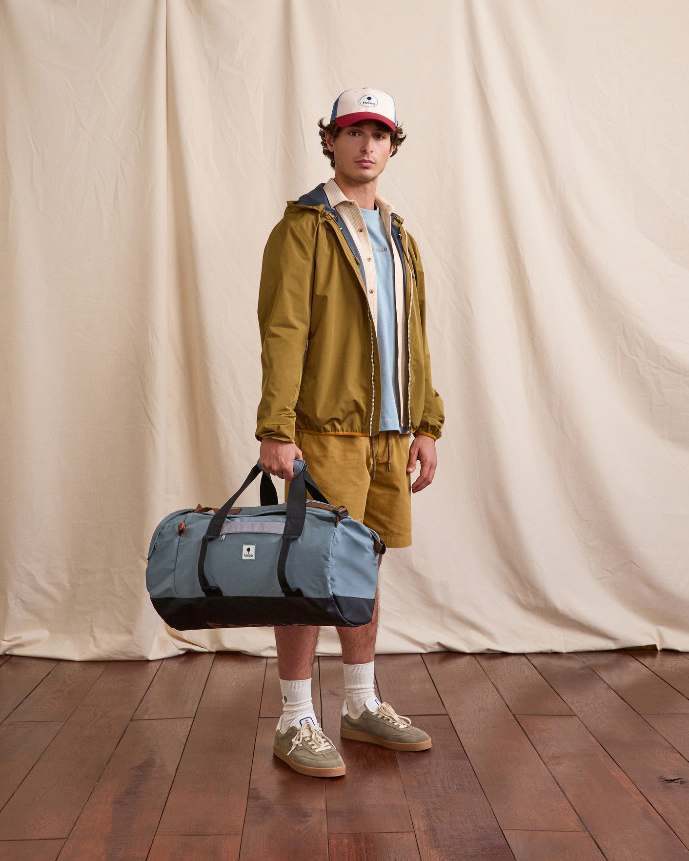 faguo-big-duffle-sac-de-voyage-bleu-gris-port-main-et-dos-grand-volume image 2