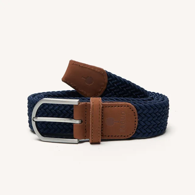 faguo-belt-ceinture-tress-e-bleu-marine-dor image 1