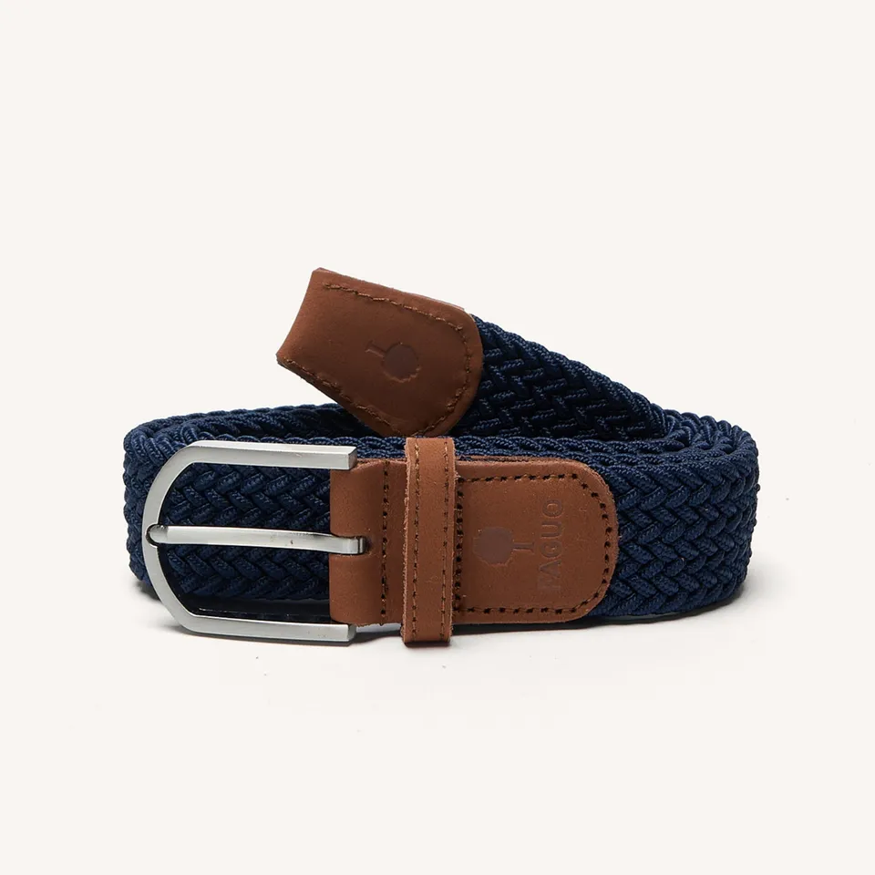 faguo-belt-ceinture-tress-e-bleu-marine-dor image 1