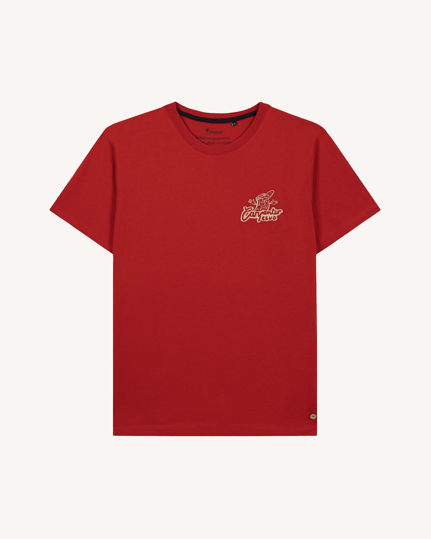 faguo-arcy-t-shirt-rouge-fonc-coton image 2