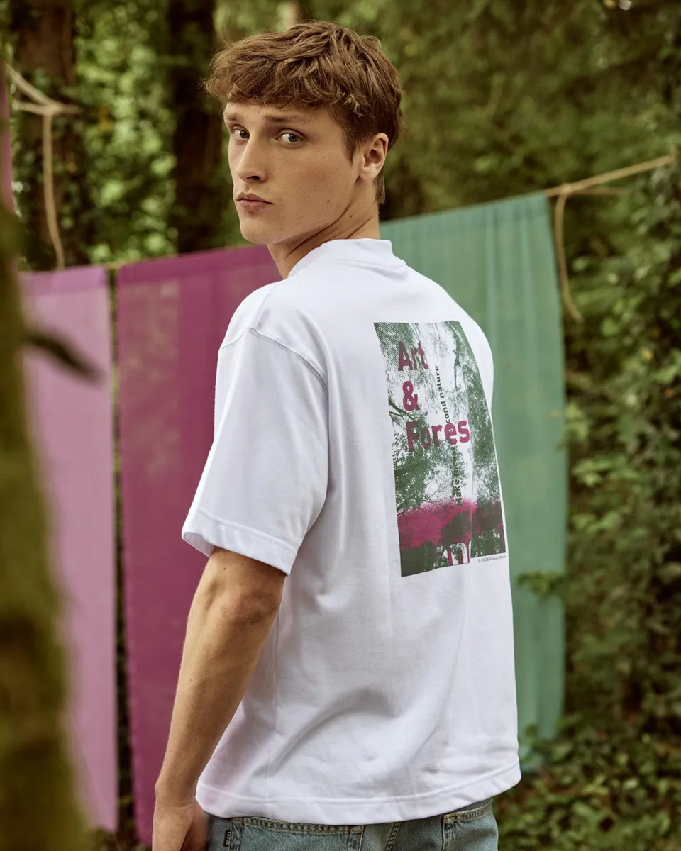 faguo-yellowstone-t-shirt-blanc-homme-oversize-imprim-forest image 1