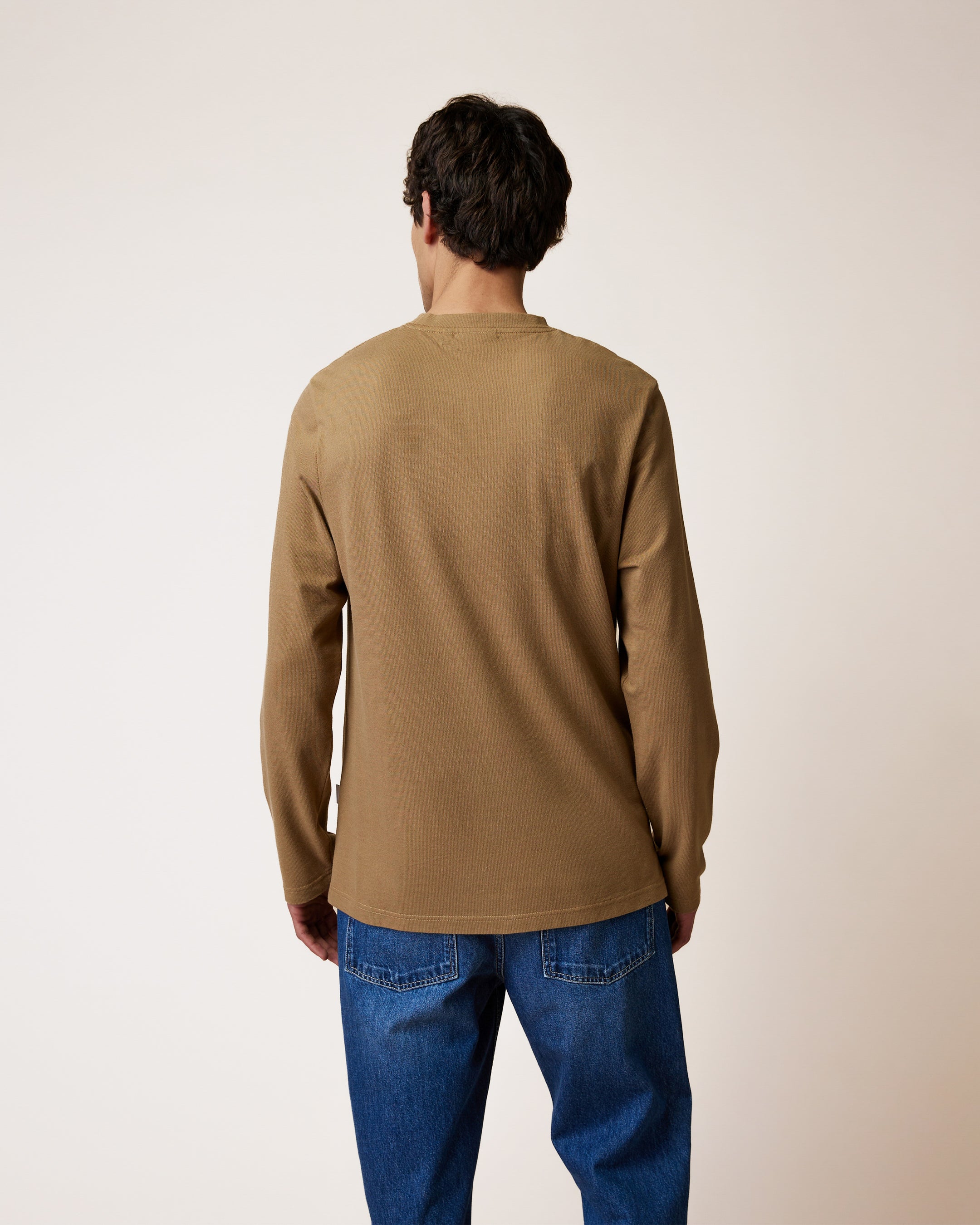 faguo-bailly-t-shirt-manches-longues-homme-camel-coton-recycl image 7
