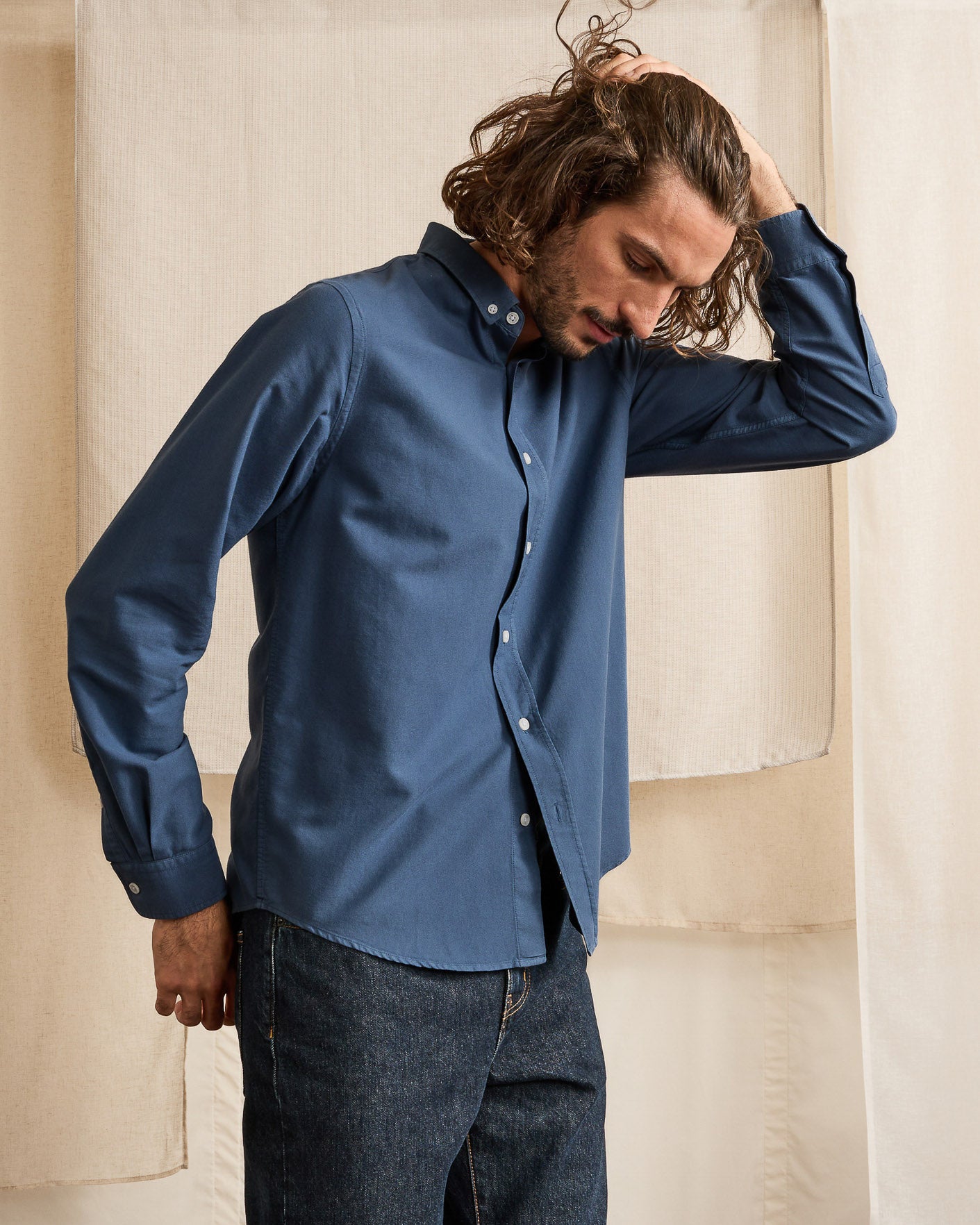faguo-ivoy-chemise-oxford-bleu-navy image 3