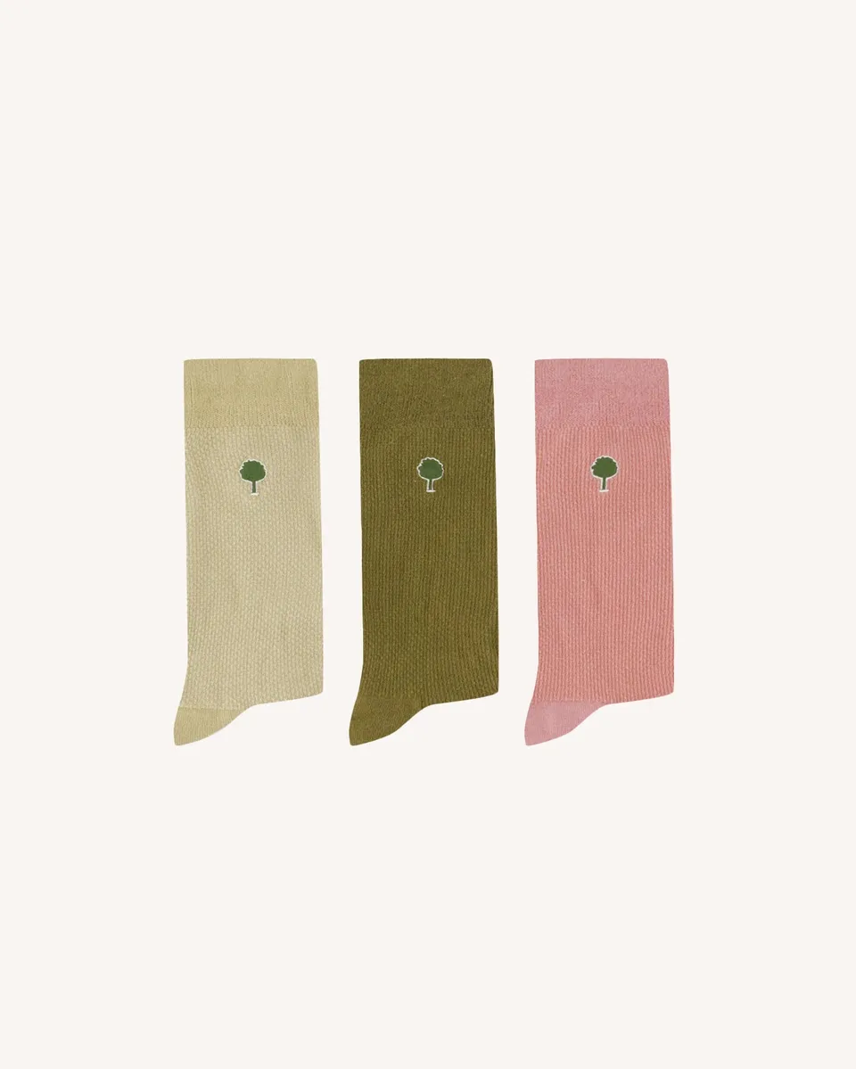 faguo-lot-de-3-paires-chaussettes-mi-hautes-kaki-multicolore-fm-f26so0102-kak23 image 1