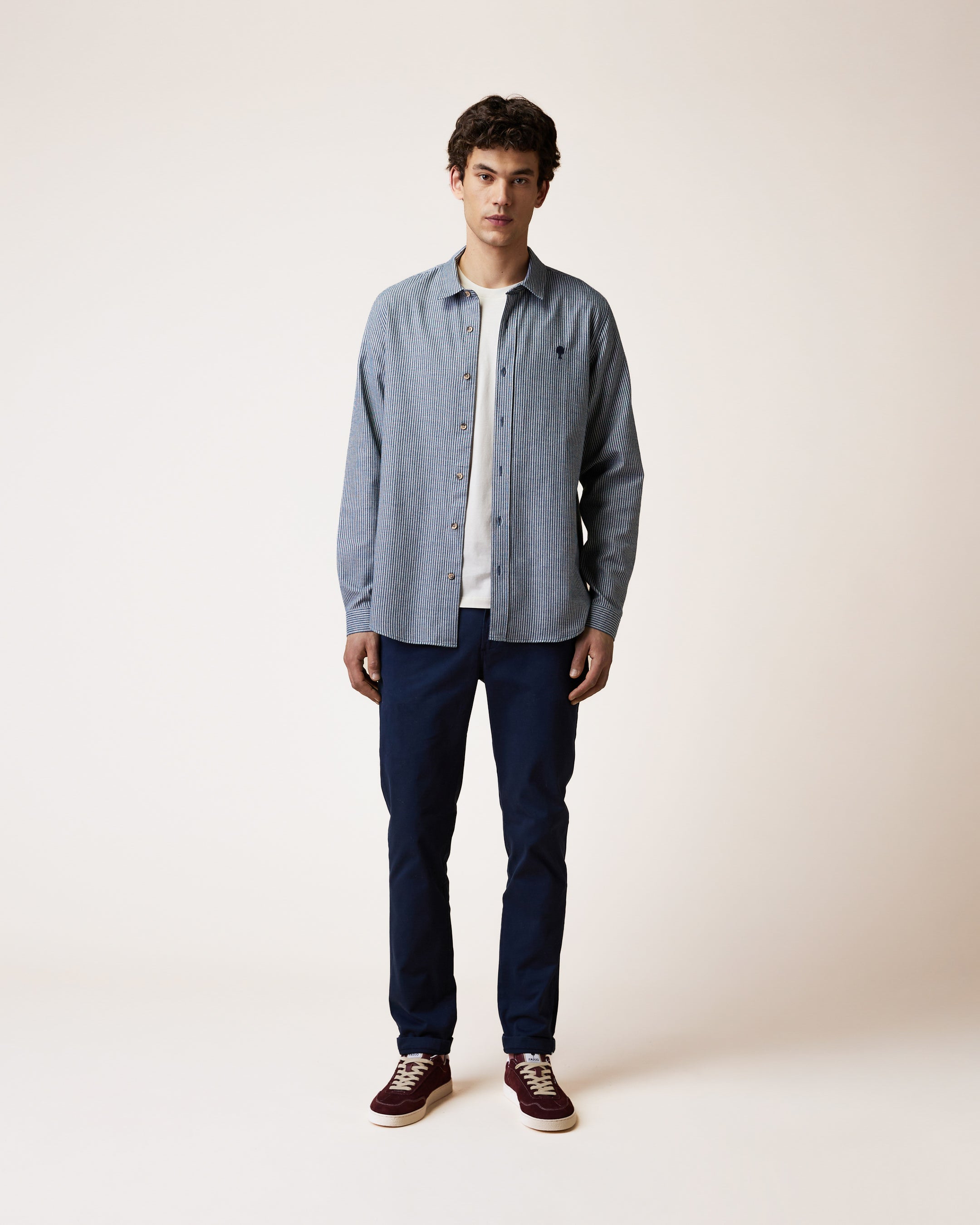 faguo-iraty-chemise-ray-e-cru-et-bleu-marine-flanelle image 4