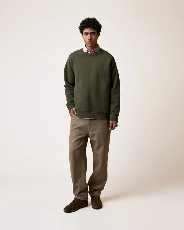 faguo-fango-sweat-col-rond-homme-kaki-molleton image 1