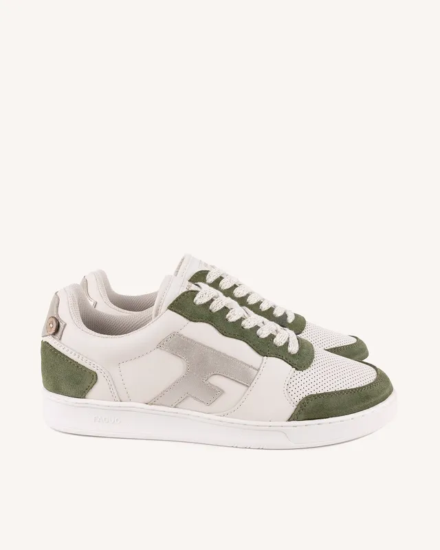 faguo-hazel-baskets-femme-cru-kaki-et-dor-cuir image 1