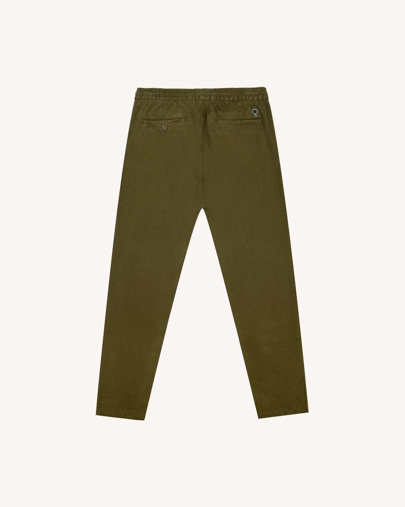 faguo-dreuille-pantalon-taille-lastique-kaki-en-twill-patin image 2