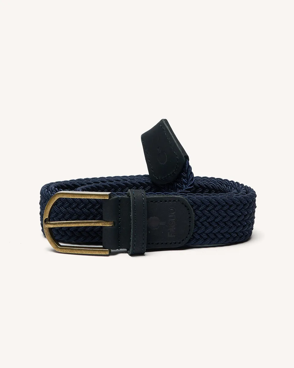 faguo-belt-ceinture-tress-e-bleu-marine-et-dor image 1