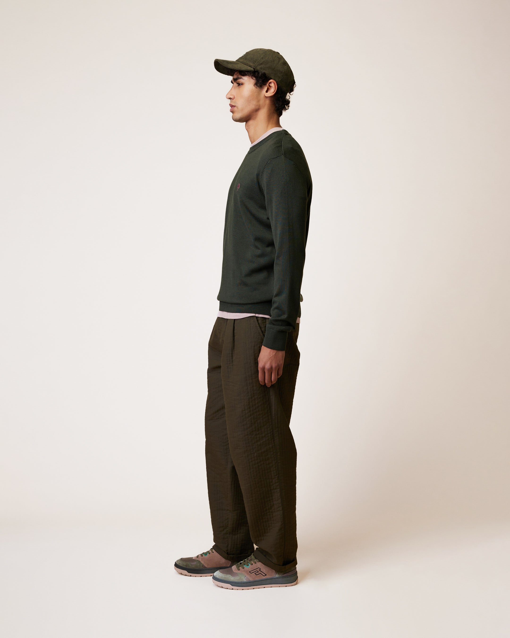 faguo-marly-pull-col-rond-laine-m-rinos-kaki-fonc-homme image 5