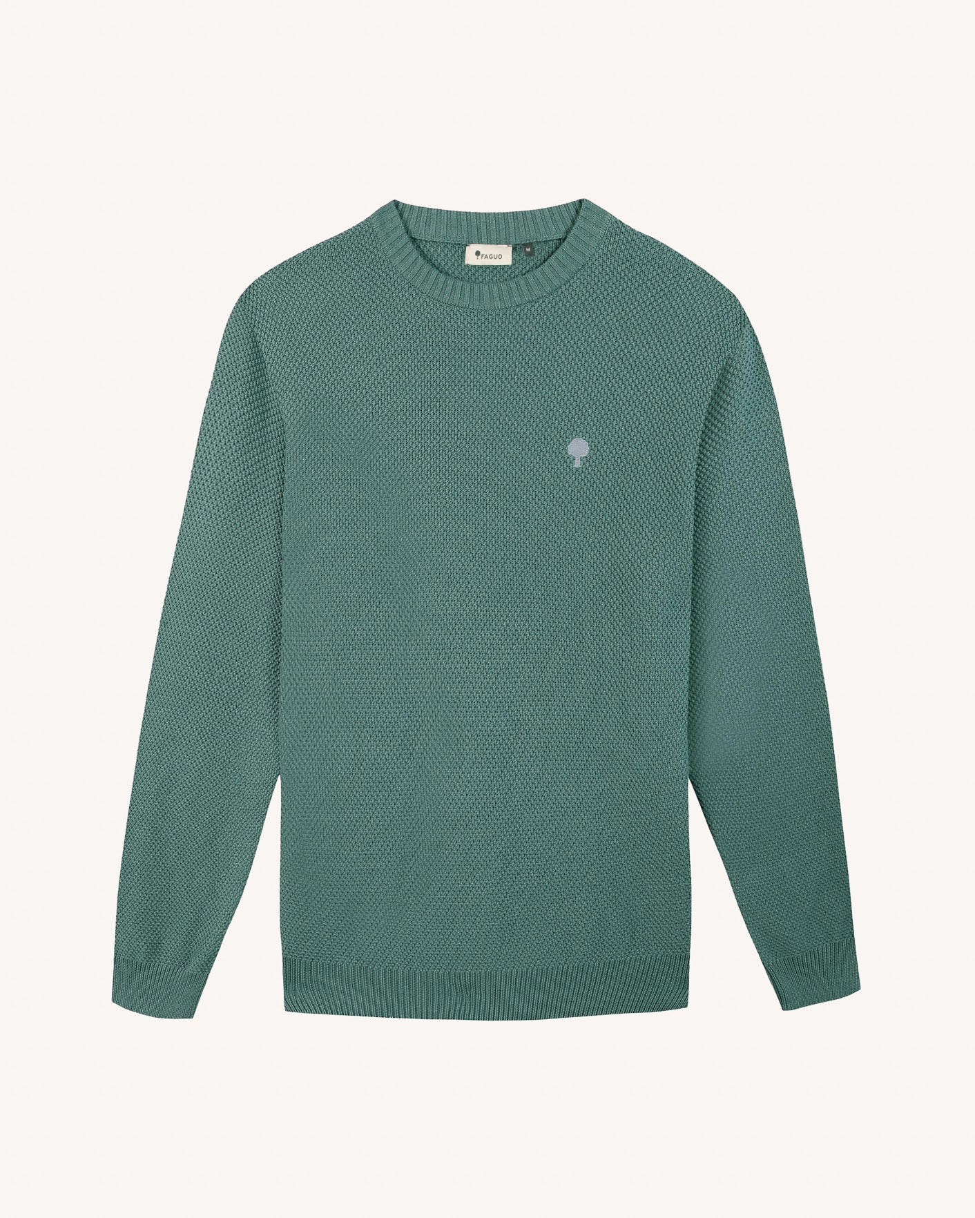faguo-opale-pull-col-rond-vert-coton-biologique image 2