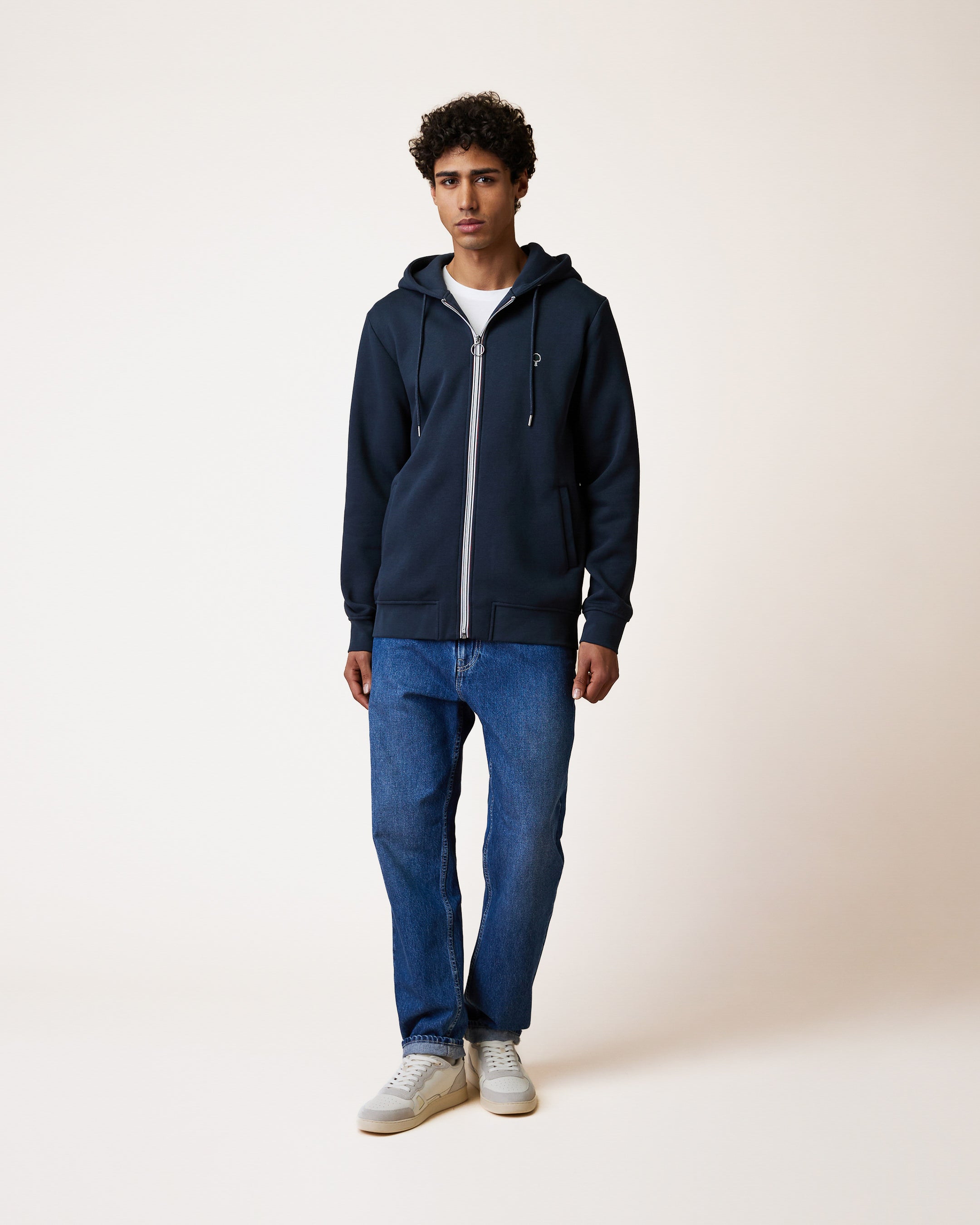 faguo-mesnil-sweat-zipp-capuche-bleu-marine image 3