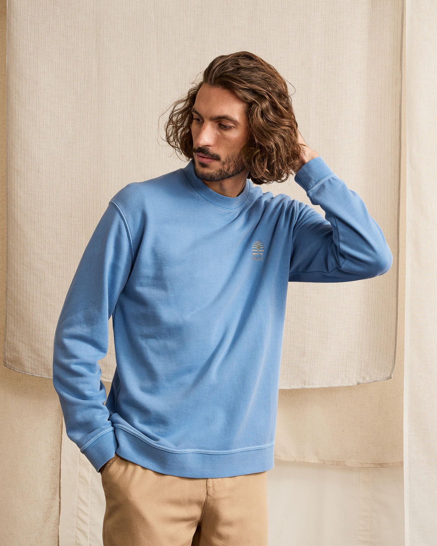 faguo-fango-sweat-col-rond-oversize-bleu-ciel image 3