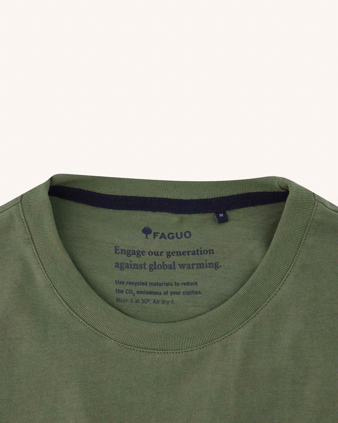 faguo-arcy-t-shirt-kaki-clair-coton image 6