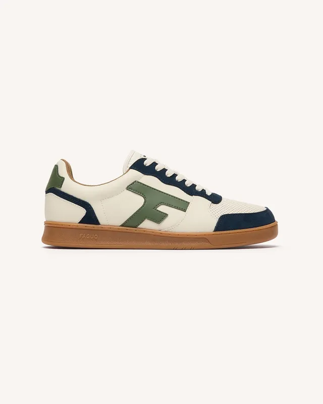 faguo-hazel-baskets-basses-cru-et-bleu-marine-cuir-homme image 1