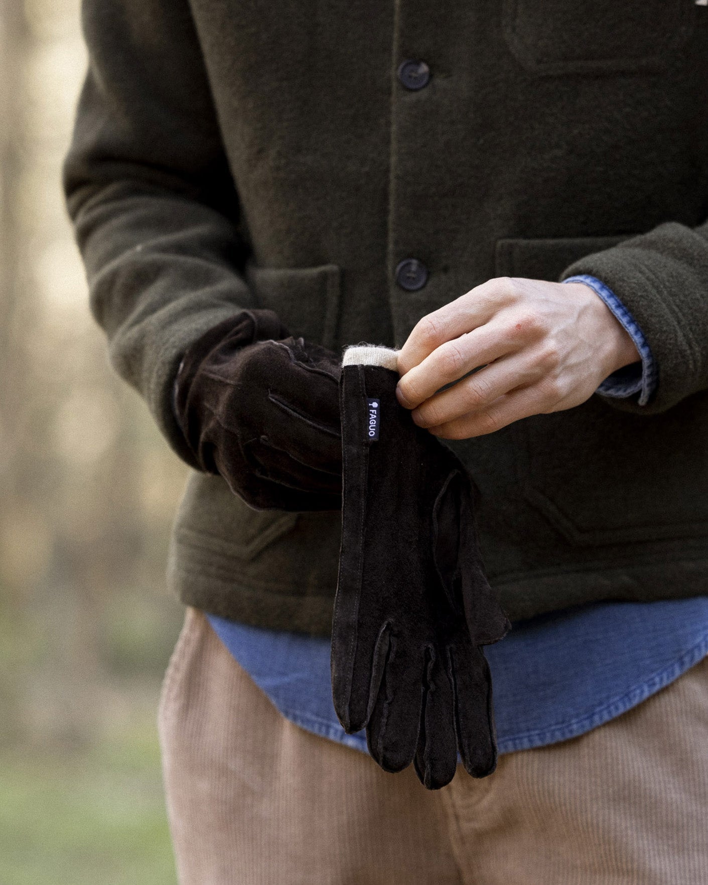faguo-gloves-gants-cuir-de-porc-et-laine-marron image 3