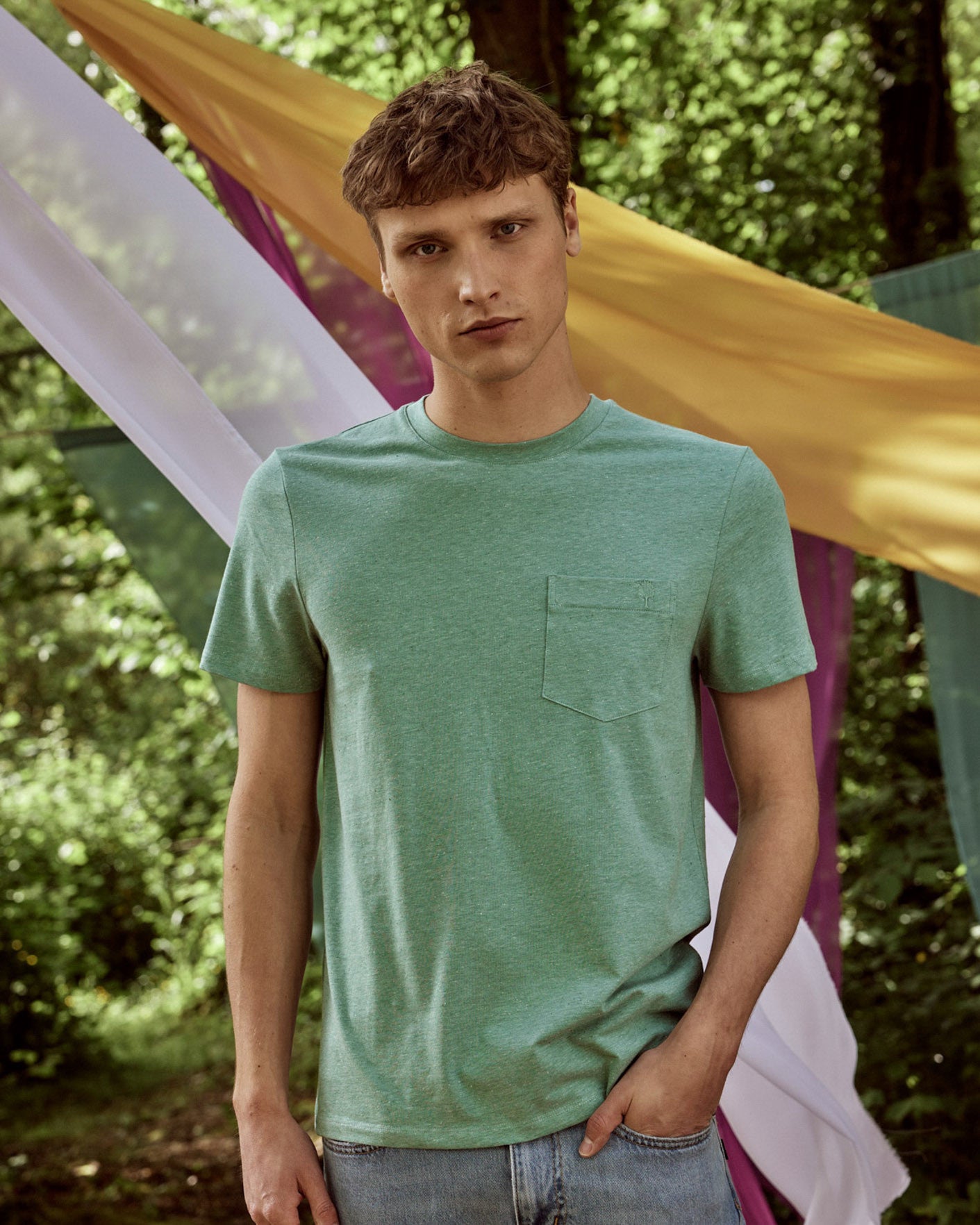 faguo-olonne-t-shirt-vert-menthe-coton-poche image 3